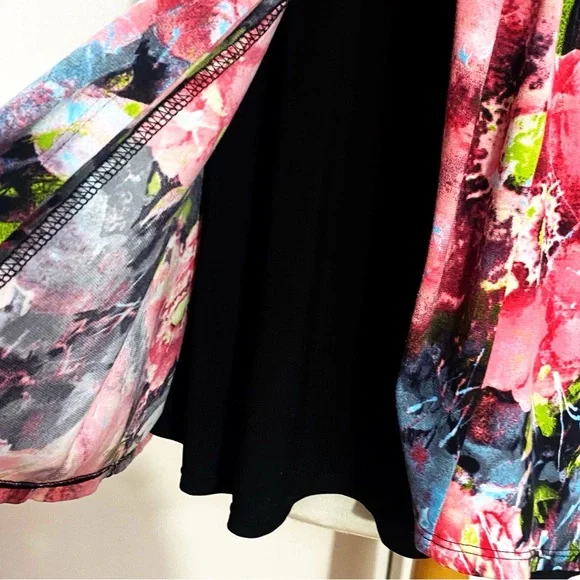 Notations Woman Multicolor Floral 2 pc. look Beaded Accent Knit Top 3X - Picture 4 of 9